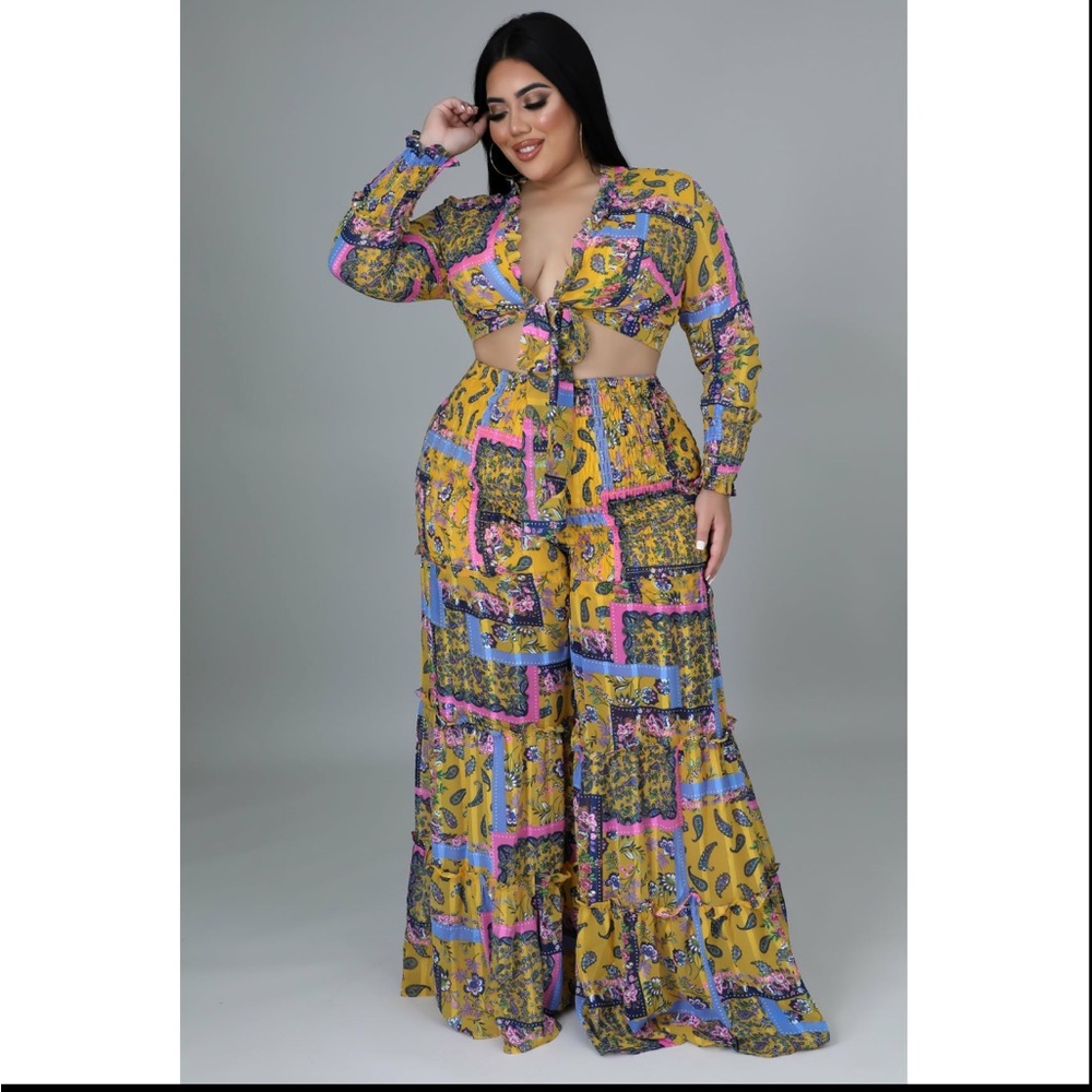 Vibrant Patchwork Pant Set